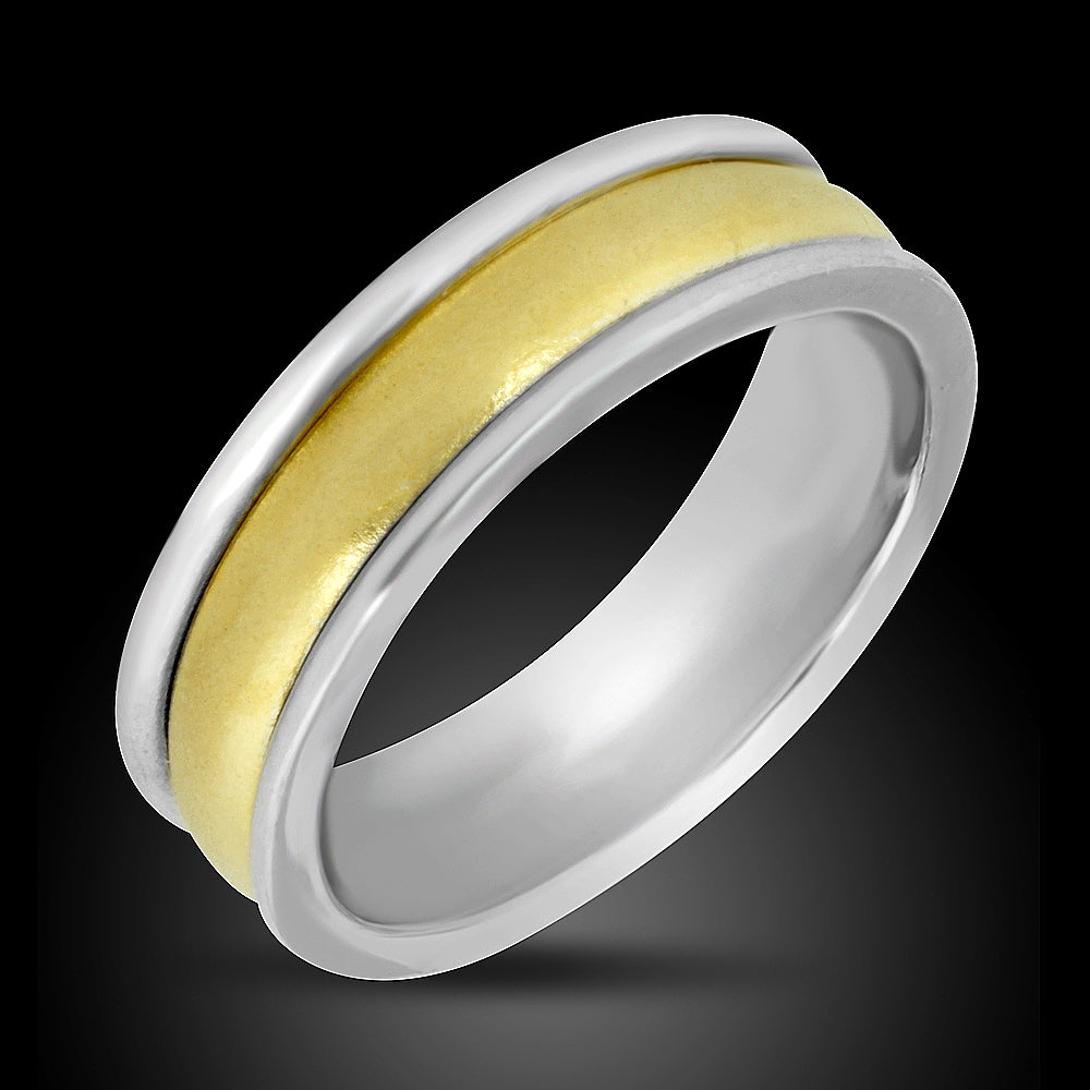 14K Two Tone Gold Men's Wedding Band – DSH Jewelers